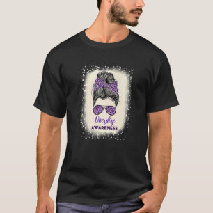 Overdose awareness Warrior messy hair bun Purple R T-Shirt