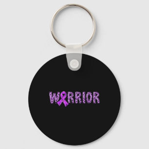 Overdose Awareness Warrior Purple Ribbon Leopard P Key Ring