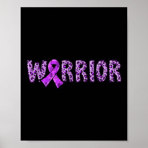 Overdose Awareness Warrior Purple Ribbon Leopard P Poster