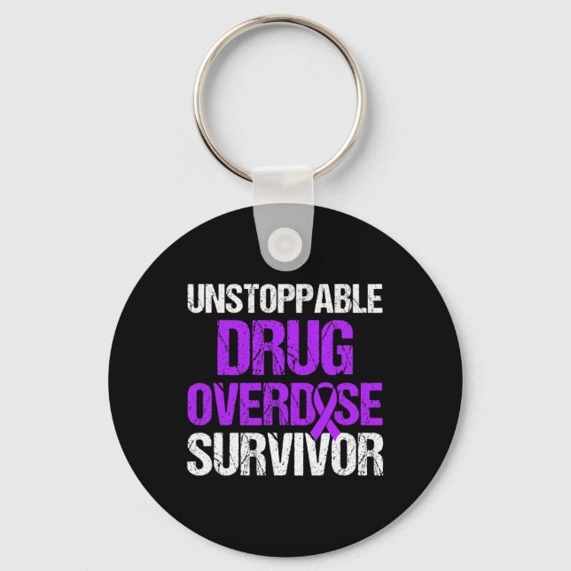 Overdose Awareness Warrior Survivor 14  Key Ring (Front)