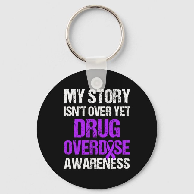 Overdose Awareness Warrior Survivor 15  Key Ring (Front)