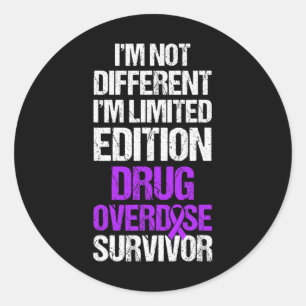 Overdose Awareness Warrior Survivor 16 Classic Round Sticker