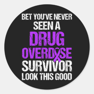 Overdose Awareness Warrior Survivor 20 Classic Round Sticker