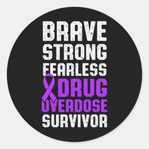 Overdose Awareness Warrior Survivor 22 Classic Round Sticker
