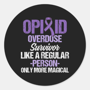 Overdose Awareness Warrior Survivor 23 Classic Round Sticker