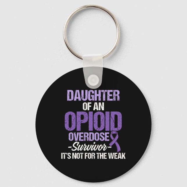 Overdose Awareness Warrior Survivor 24  Key Ring (Front)