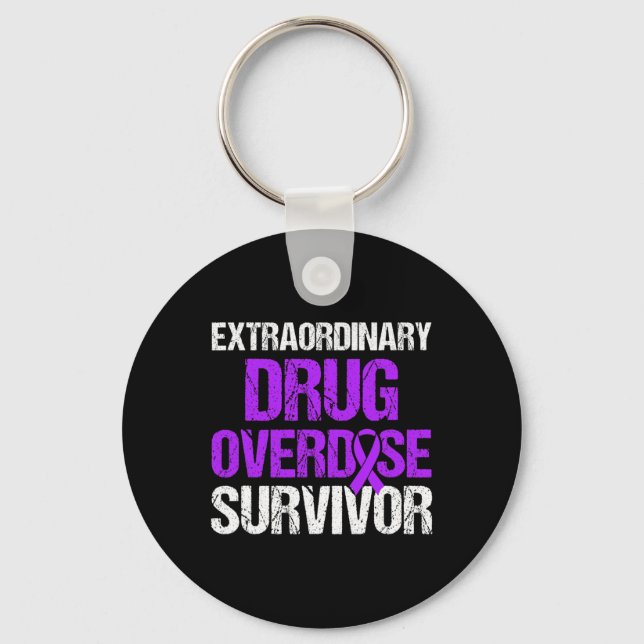 Overdose Awareness Warrior Survivor 24  Key Ring (Front)