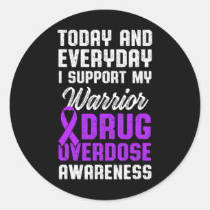 Overdose Awareness Warrior Survivor 26 Classic Round Sticker