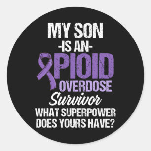 Overdose Awareness Warrior Survivor 33 Classic Round Sticker