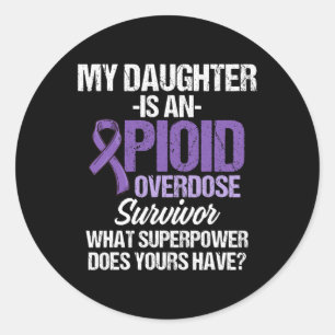 Overdose Awareness Warrior Survivor 35 Classic Round Sticker