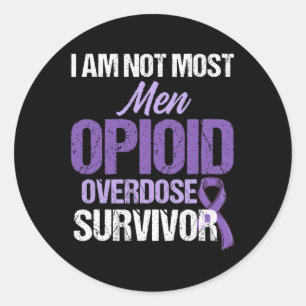 Overdose Awareness Warrior Survivor 41 Classic Round Sticker