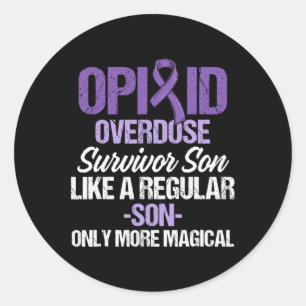 Overdose Awareness Warrior Survivor 45  Classic Round Sticker