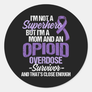 Overdose Awareness Warrior Survivor 56 Classic Round Sticker