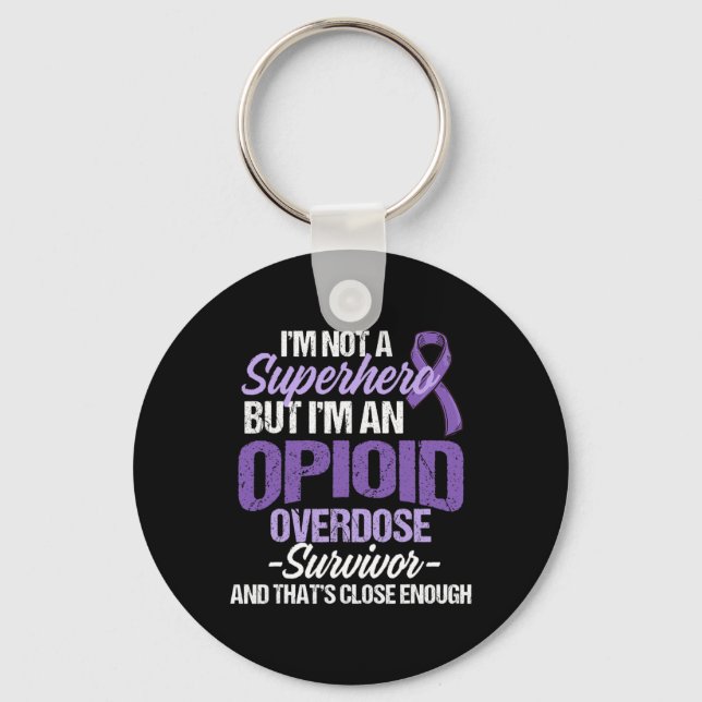 Overdose Awareness Warrior Survivor 64  Key Ring (Front)