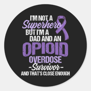 Overdose Awareness Warrior Survivor 68 Classic Round Sticker