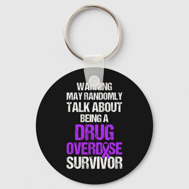 Overdose Awareness Warrior Survivor 9  Key Ring (Front)
