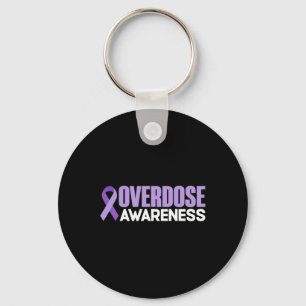 Overdose Day Ribbon Overdose Awareness Month Key Ring