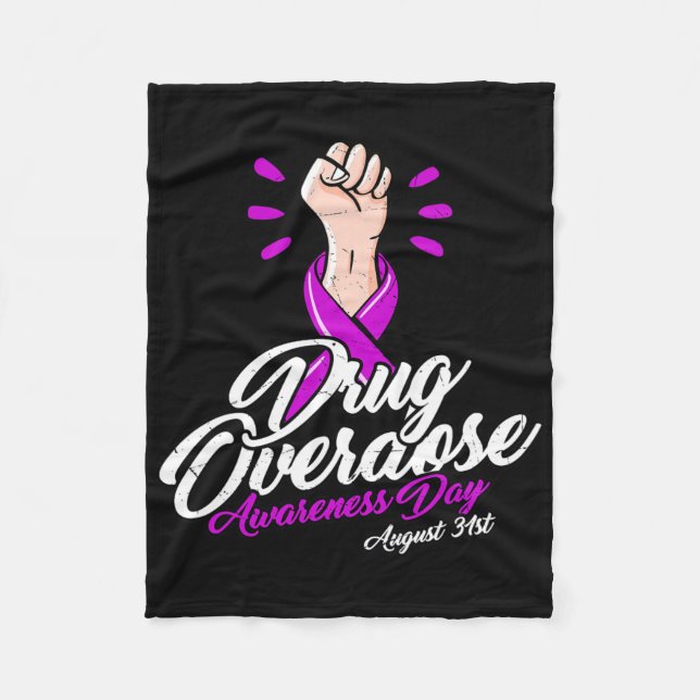 Overdose Does Not Discriminate - Overdose Awarenes Fleece Blanket (Front)