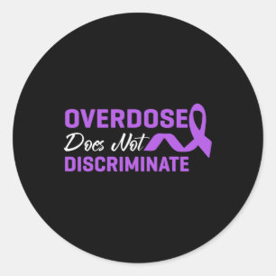 Overdose Does Not Discriminate Purple Awareness Ri Classic Round Sticker