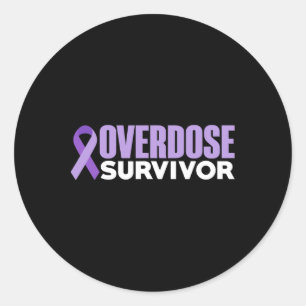 Overdose Survivor Overdose Awareness Month Classic Round Sticker