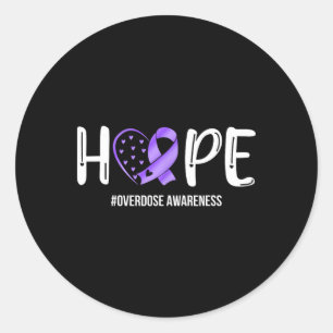 Overdose Warrior Hope Support Squad Overdose Aware Classic Round Sticker