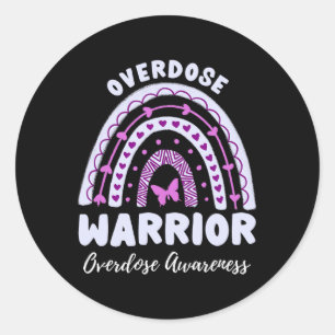 Overdose Warrior Overdose Awareness Rainbow 1 Classic Round Sticker