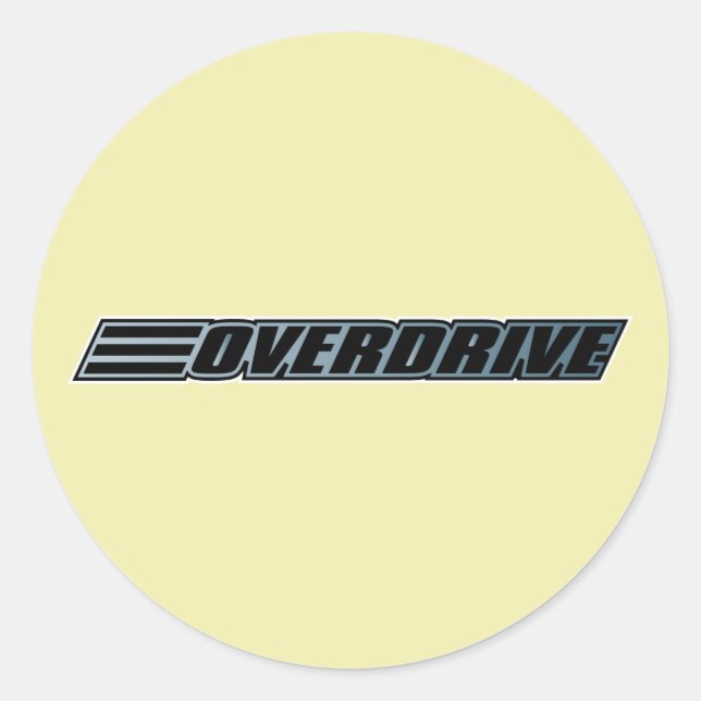 Overdrive - Race Car Automobile Slogan Classic Round Sticker (Front)