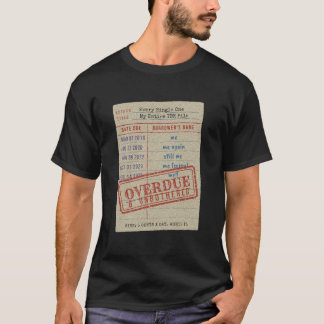 Overdue and Unbothered Library Card Book Lover Tee