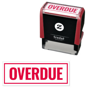 Overdue Unpaid Invoice red border business office Self-inking Stamp