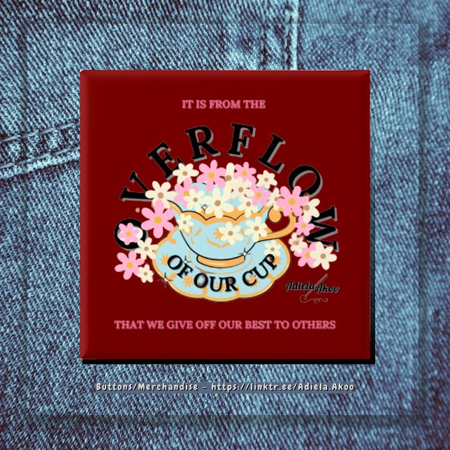 OVERFLOW Button by Adiela Akoo (Overflow Button (Red) by Adiela Akoo. Available in different colors -see Sublime Buttons Collection )