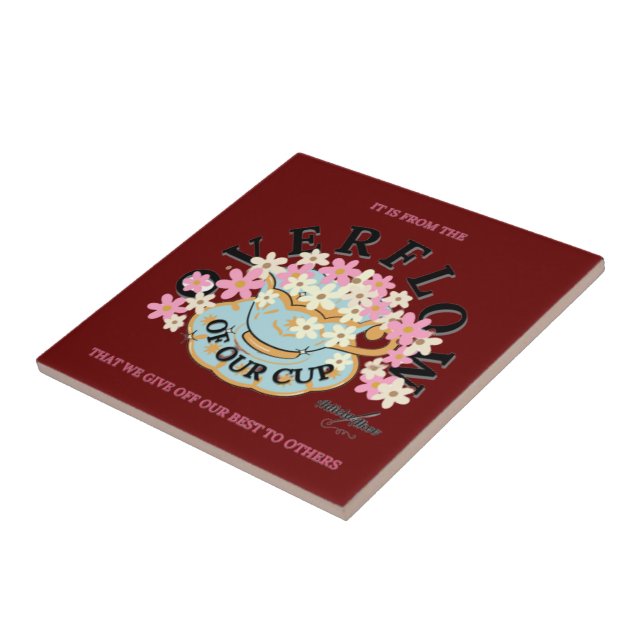 OVERFLOW Ceramic Decorative Tile by Adiela Akoo (Side)