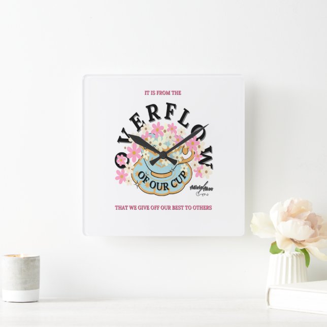 OVERFLOW Wall Clock by Poet Adiela Akoo (Home)