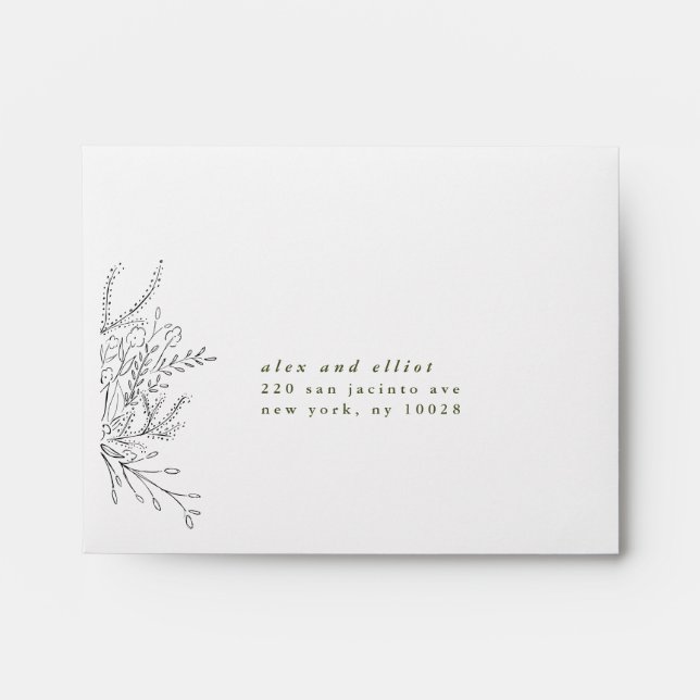 Overflowing Bouquet RSVP Return Address Envelope (Front)