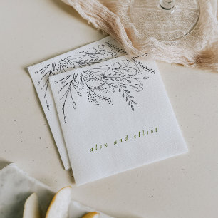 Overflowing Bouquet Wedding Napkin