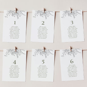 Overflowing Bouquet Wedding Table Seating Chart Table Number