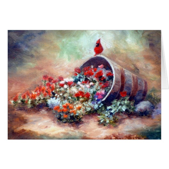 Overflowing Cardinal Blank Card (Front Horizontal)