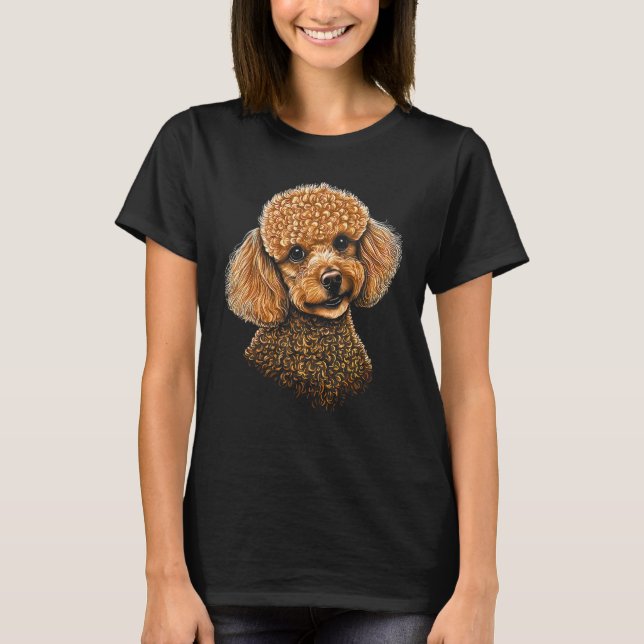 Overflowing Cuteness  Irresistible Toy Poodle Artw T-Shirt (Front)