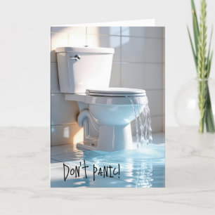 Overflowing Toilet Getting Older Birthday Humour Card