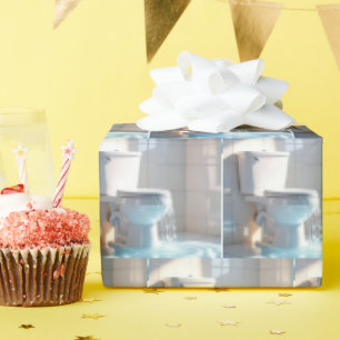 Overflowing Toilet In a White Bathroom Wrapping Paper