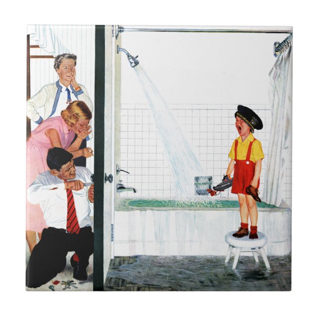 Overflowing Tub Ceramic Tile (Front)