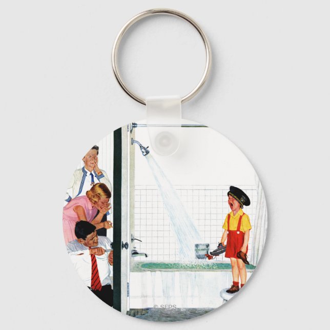 Overflowing Tub Key Ring (Front)