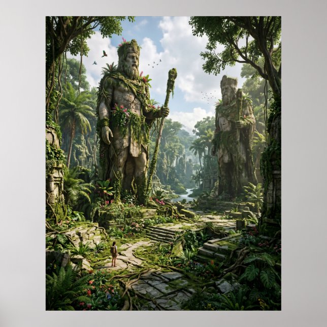 Overgrown Sacred Stone Plaza Poster (Front)