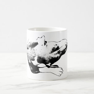 Overhead Calm—Pitbull Mix with Paw Coffee Mug