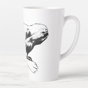 Overhead Calm—Pitbull Mix with Paw Latte Mug