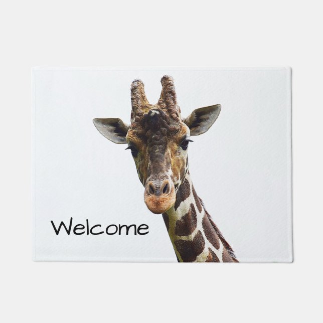 Overhead Giraffe Welcome Mat (Front)