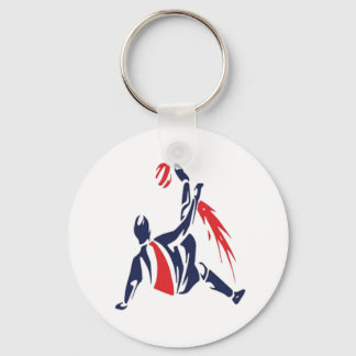 Overhead Strike: Soccer Silhouette Art Key Ring