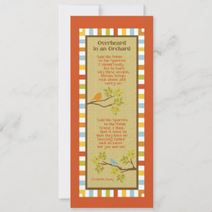 Overheard in an Orchard (Robin & Sparrow) Bookmark