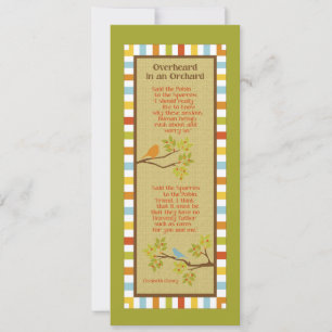Overheard in an Orchard (Robin & Sparrow) Bookmark
