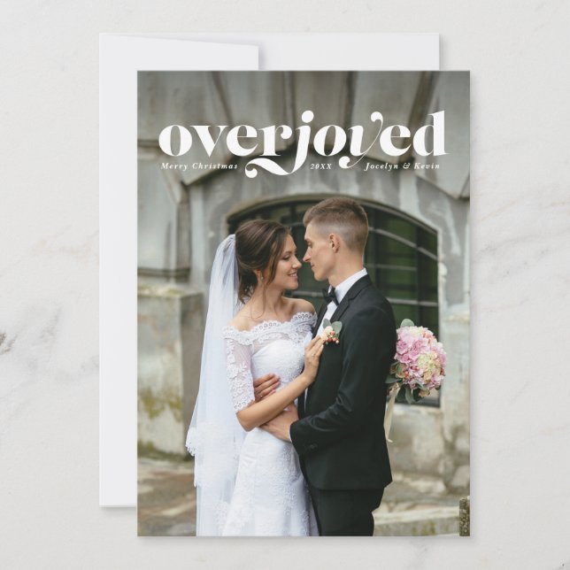 Overjoyed vertical holiday card (Front)