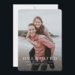 Overjoyed vertical photo holiday save the date<br><div class="desc">If you're overjoyed this holiday season, this vertical one-photo card is perfect for announcing any joyful news - engagement, wedding, pregnancy, baby. It's versatile and includes a white speckled backer that can be customised with your choice of colour (click the "customise" button to access colour options). The default is a...</div>